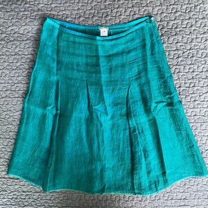 Dosa linen skirt with silk edges, teal, size 3